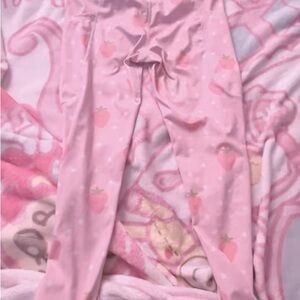 Pink Strawberry Patterned Leggings